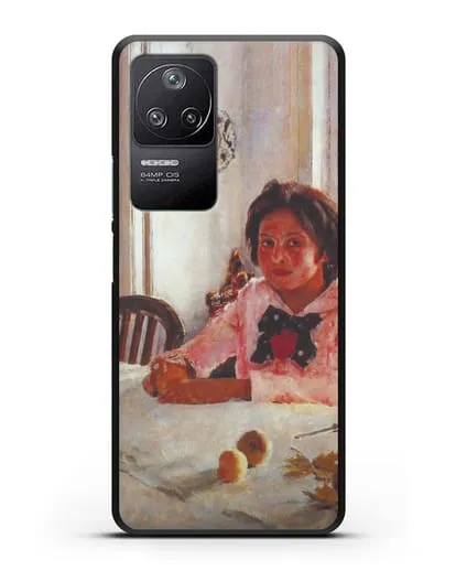 Чехол Девочка с персиками (Серов) силиконовый для Xiaomi Poco F4