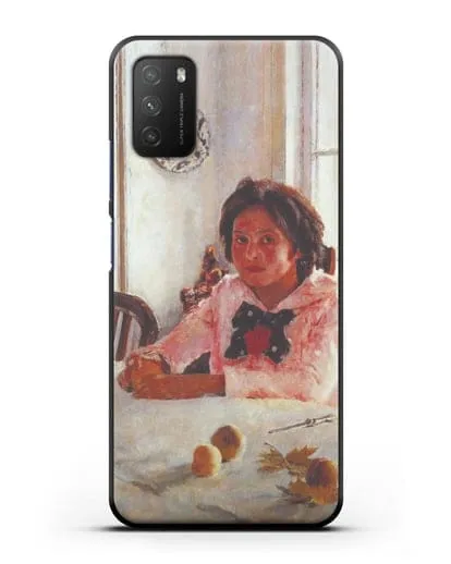 Чехол Девочка с персиками (Серов) силиконовый для Xiaomi Poco M3