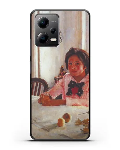 Чехол Девочка с персиками (Серов) силиконовый для Xiaomi Poco X5