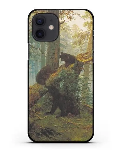 Чехол Мишки на поляне. Утро в сосновом лесу (Шишкин) силиконовый для iPhone 12