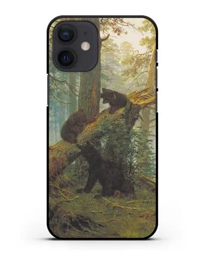 Чехол Мишки на поляне. Утро в сосновом лесу (Шишкин) силиконовый для iPhone 12 mini