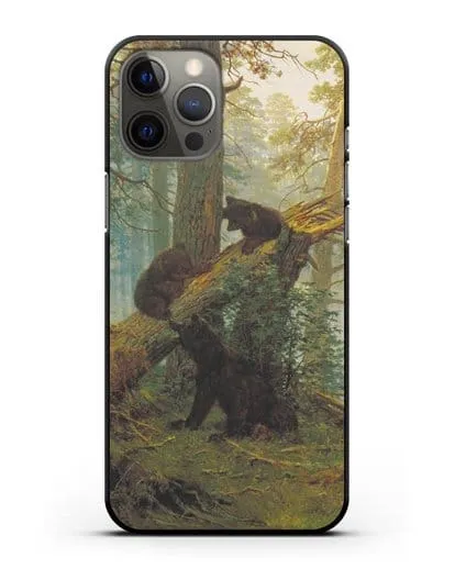 Чехол Мишки на поляне. Утро в сосновом лесу (Шишкин) силиконовый для iPhone 12 Pro Max