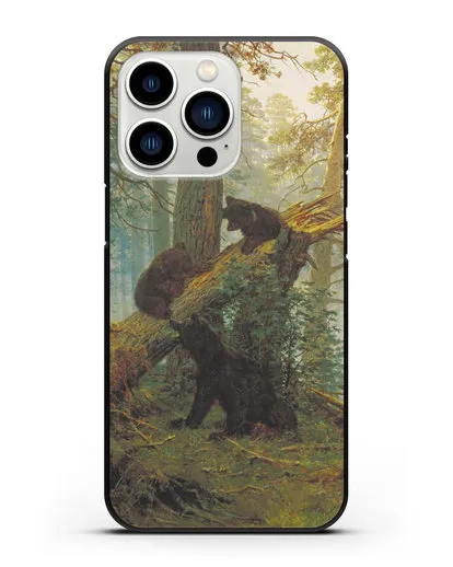 Чехол Мишки на поляне. Утро в сосновом лесу (Шишкин) силиконовый для iPhone 13 Pro