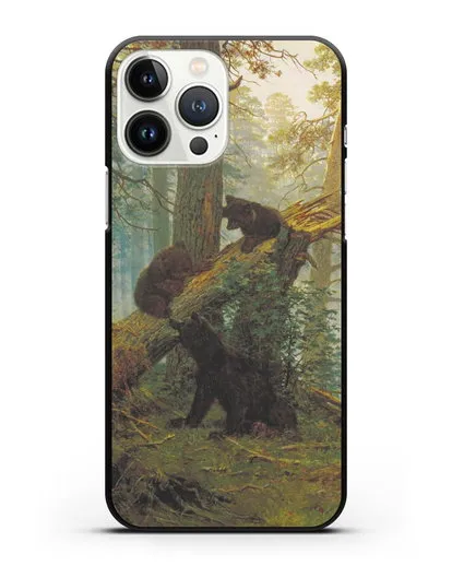 Чехол Мишки на поляне. Утро в сосновом лесу (Шишкин) силиконовый для iPhone 13 Pro Max