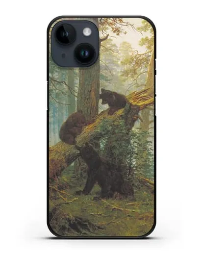 Чехол Мишки на поляне. Утро в сосновом лесу (Шишкин) силиконовый для iPhone 14