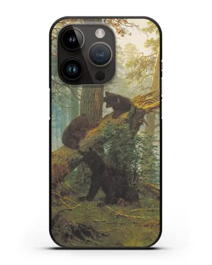 Чехол Мишки на поляне. Утро в сосновом лесу (Шишкин) силиконовый для iPhone 14 Pro