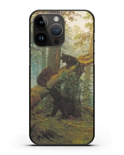 Чехол Мишки на поляне. Утро в сосновом лесу (Шишкин) силиконовый для iPhone 14 Pro Max