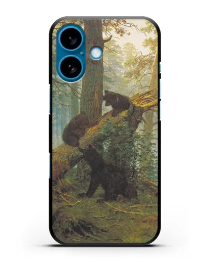 Чехол Мишки на поляне. Утро в сосновом лесу (Шишкин) силиконовый для iPhone 16