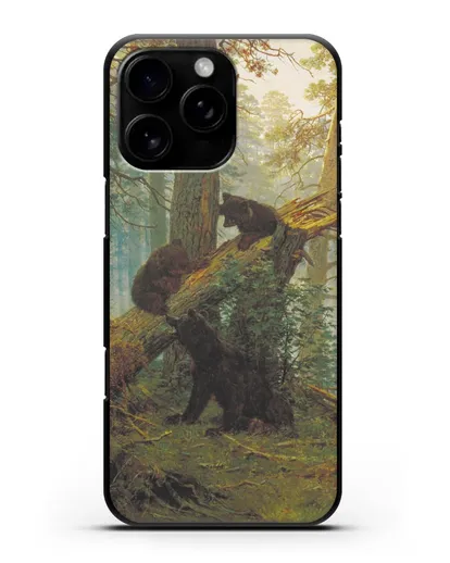 Чехол Мишки на поляне. Утро в сосновом лесу (Шишкин) силиконовый для iPhone 16 Pro Max