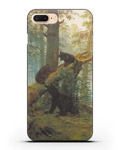 Чехол Мишки на поляне. Утро в сосновом лесу (Шишкин) силиконовый для iPhone 7 Plus