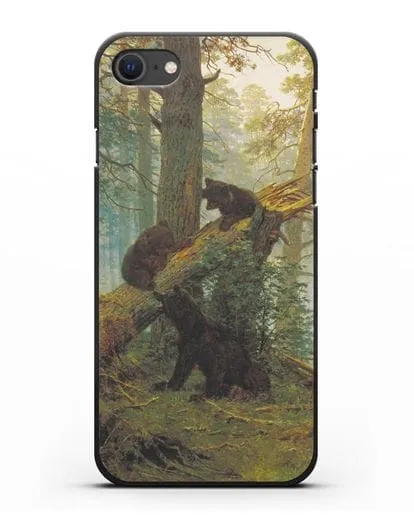 Чехол Мишки на поляне. Утро в сосновом лесу (Шишкин) силиконовый для iPhone SE 2020