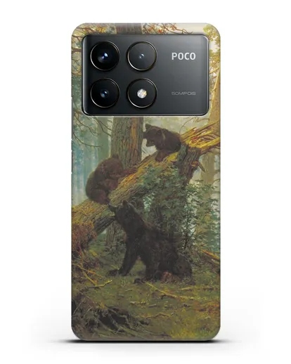 Чехол Мишки на поляне. Утро в сосновом лесу (Шишкин) силиконовый для Xiaomi Poco F6 Pro