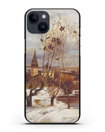 Чехол Грачи прилетели (Саврасов) силиконовый для iPhone 14 Plus