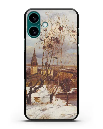 Чехол Грачи прилетели (Саврасов) силиконовый для iPhone 16 Plus