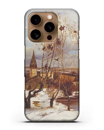 Чехол Грачи прилетели (Саврасов) силиконовый для iPhone 16 Pro