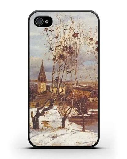 Чехол Грачи прилетели (Саврасов) силиконовый для iPhone 4/4s