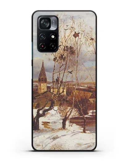 Чехол Грачи прилетели (Саврасов) силиконовый для Xiaomi Poco M4 Pro 5G