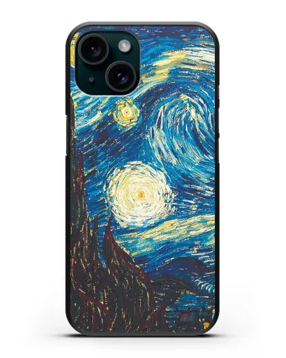 Чехол Звёздная ночь (Винсент ван Гог) силиконовый для iPhone 15