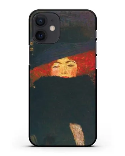 Чехол Дама в шляпке и боа из перьев (Густав Климт) силиконовый для iPhone 12 mini