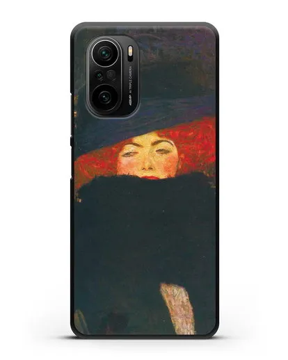 Чехол Дама в шляпке и боа из перьев (Густав Климт) силиконовый для Xiaomi Poco F3 Pro