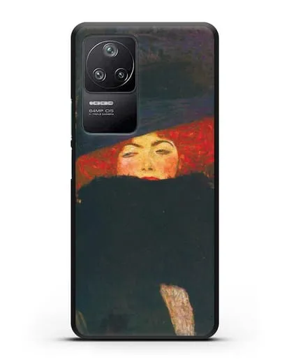 Чехол Дама в шляпке и боа из перьев (Густав Климт) силиконовый для Xiaomi Poco F4