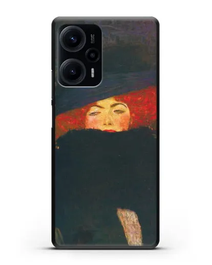 Чехол Дама в шляпке и боа из перьев (Густав Климт) силиконовый для Xiaomi Poco F5