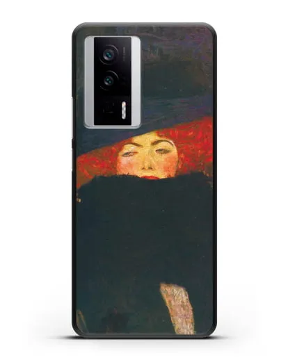 Чехол Дама в шляпке и боа из перьев (Густав Климт) силиконовый для Xiaomi Poco F5 Pro
