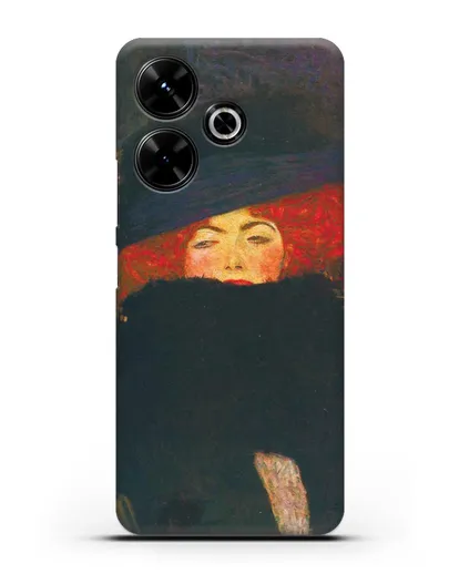 Чехол Дама в шляпке и боа из перьев (Густав Климт) силиконовый для Xiaomi Poco M6