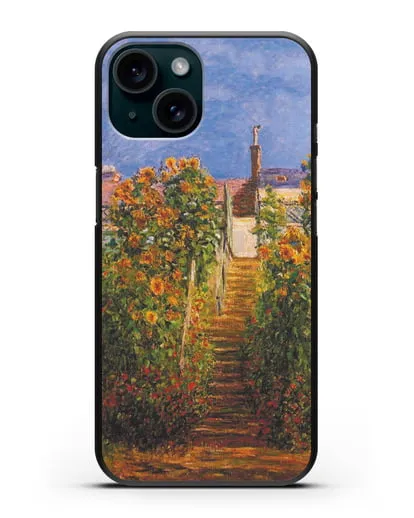 Чехол Сад художника в Ветёе (Клод Моне) силиконовый для iPhone 15