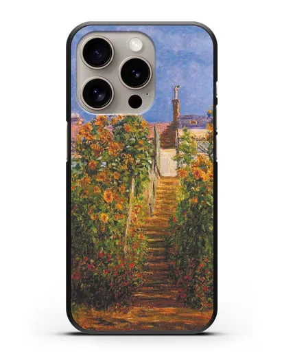 Чехол Сад художника в Ветёе (Клод Моне) силиконовый для iPhone 15 Pro