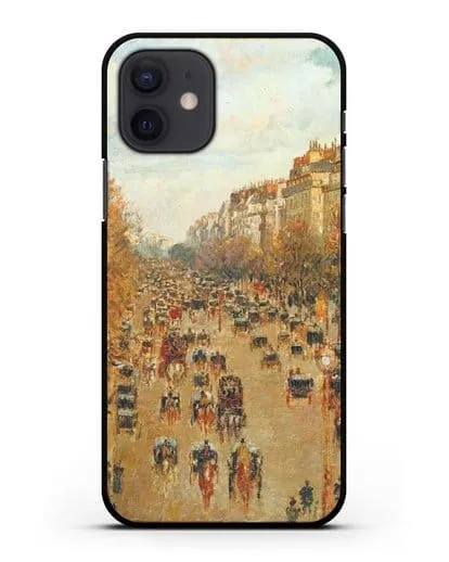 Чехол Бульвар Монмартр в Париже (Камиль Писсарро) силиконовый для iPhone 12