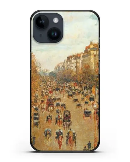 Чехол Бульвар Монмартр в Париже (Камиль Писсарро) силиконовый для iPhone 14
