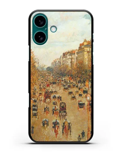Чехол Бульвар Монмартр в Париже (Камиль Писсарро) силиконовый для iPhone 16 Plus