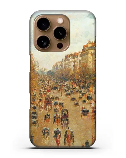 Чехол Бульвар Монмартр в Париже (Камиль Писсарро) силиконовый для iPhone 16 Pro
