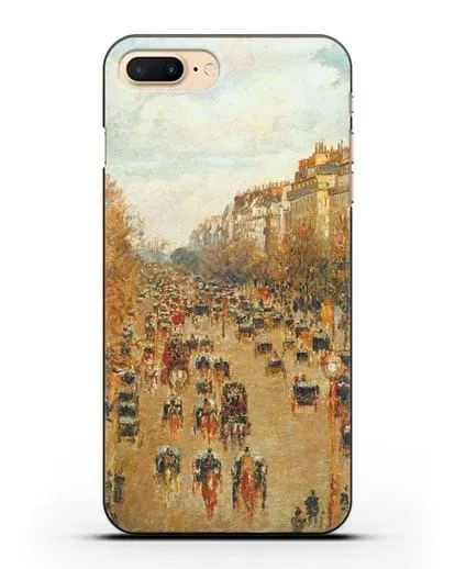 Чехол Бульвар Монмартр в Париже (Камиль Писсарро) силиконовый для iPhone 7 Plus