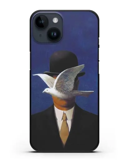 Чехол Человек в котелке (Рене Магритт) силиконовый для iPhone 14