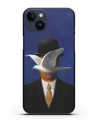 Чехол Человек в котелке (Рене Магритт) силиконовый для iPhone 14 Plus
