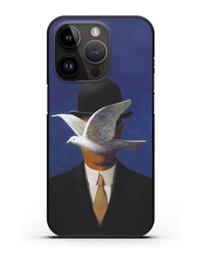 Чехол Человек в котелке (Рене Магритт) силиконовый для iPhone 14 Pro