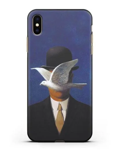 Чехол Человек в котелке (Рене Магритт) силиконовый для iPhone XS Max