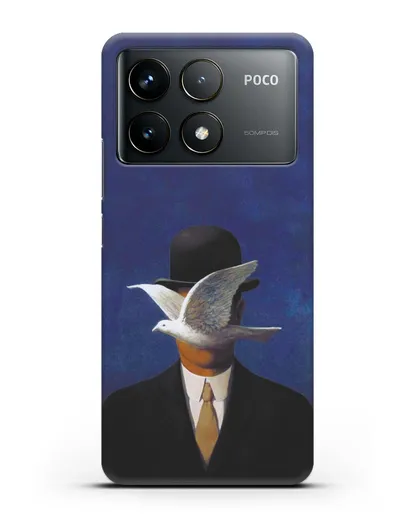 Чехол Человек в котелке (Рене Магритт) силиконовый для Xiaomi Poco F6 Pro