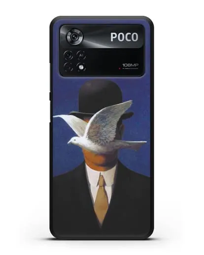 Чехол Человек в котелке (Рене Магритт) силиконовый для Xiaomi Poco X4 Pro