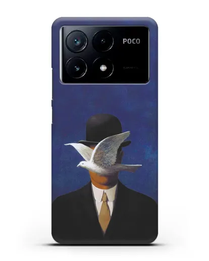 Чехол Человек в котелке (Рене Магритт) силиконовый для Xiaomi Poco X6 Pro