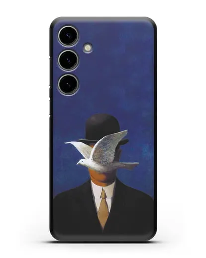 Чехол Человек в котелке (Рене Магритт) силиконовый для Samsung Galaxy S24 Plus