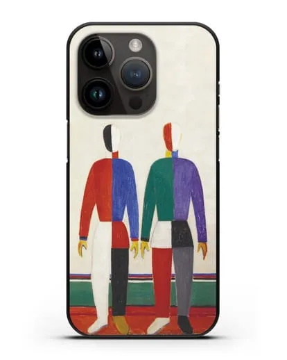 Чехол Спортсмены (Казимир Малевич) силиконовый для iPhone 14 Pro