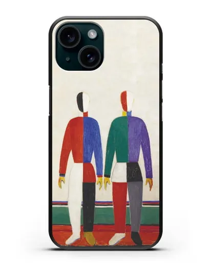 Чехол Спортсмены (Казимир Малевич) силиконовый для iPhone 15