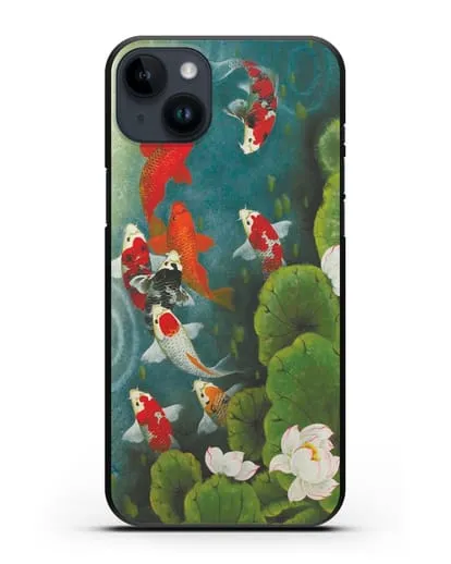 Чехол Японский пруд с карпами силиконовый для iPhone 14 Plus