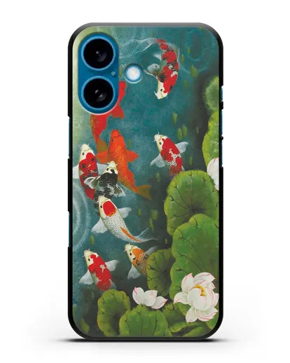 Чехол Японский пруд с карпами силиконовый для iPhone 16