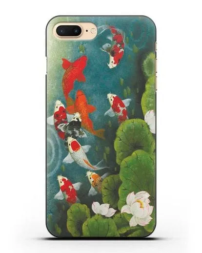 Чехол Японский пруд с карпами силиконовый для iPhone 7 Plus