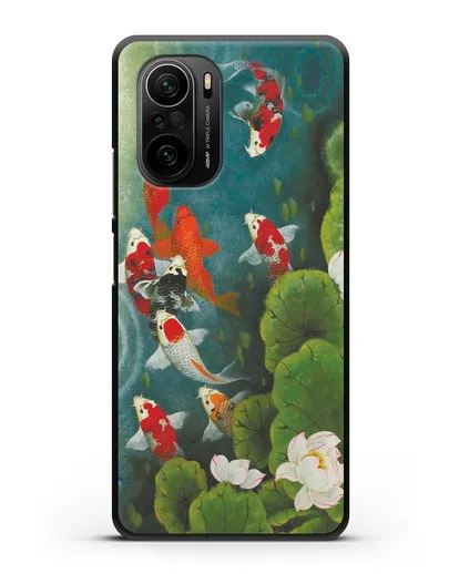 Чехол Японский пруд с карпами силиконовый для Xiaomi Poco F3