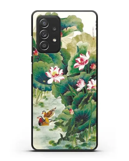 Чехол Японская гравюра Лотосы силиконовый для Samsung Galaxy A53